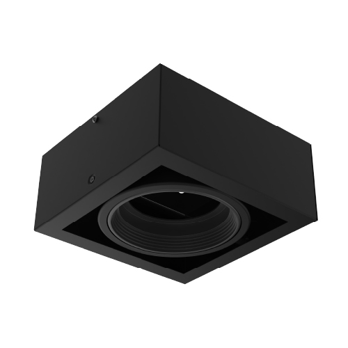 PLAFON 1 LUZ  AR111 GU10 200MMX200MM NEGRO